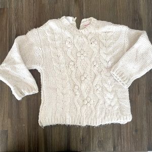 Zara kids knit white chunky sweater